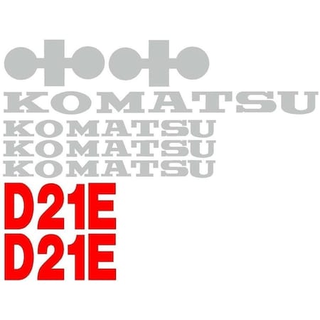 Aftermarket Decal Set for Komatsu Dozer D21E without Stripe KOMD21EDECALSET